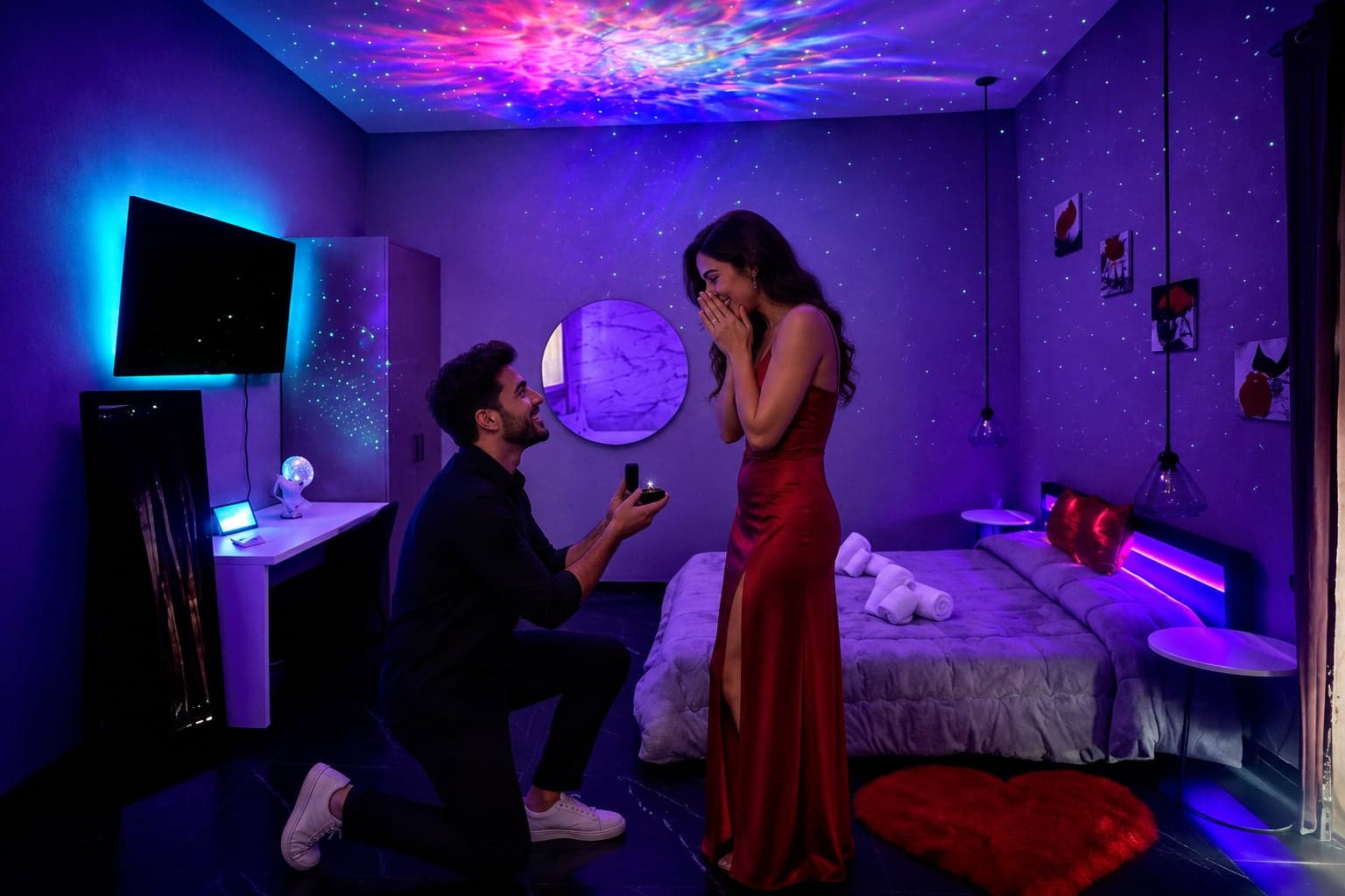 Una proposta di matrimonio nella suite Infinity — immagine illustrativa AI