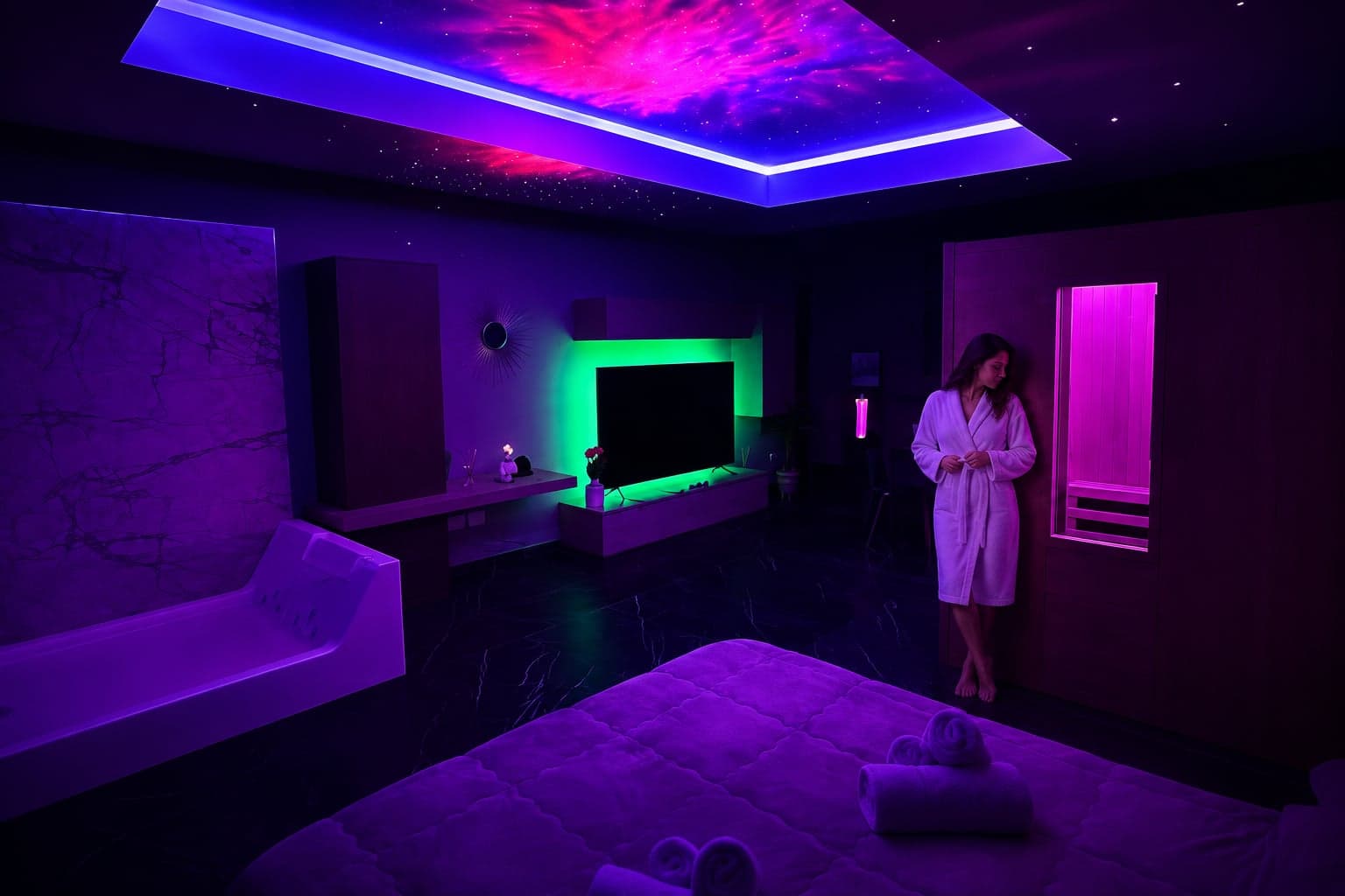 Relax accanto alla sauna della suite Passion — immagine illustrativa AI