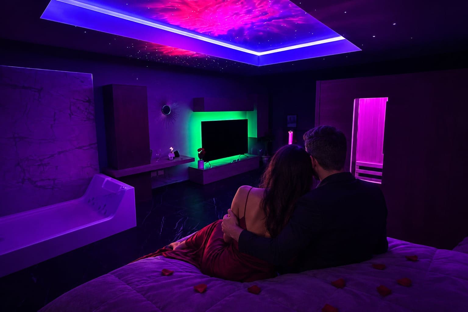 Una serata romantica nella suite Passion — immagine illustrativa AI