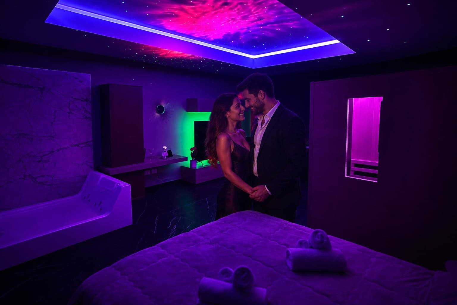 Un momento romantico nella suite Passion — immagine illustrativa AI