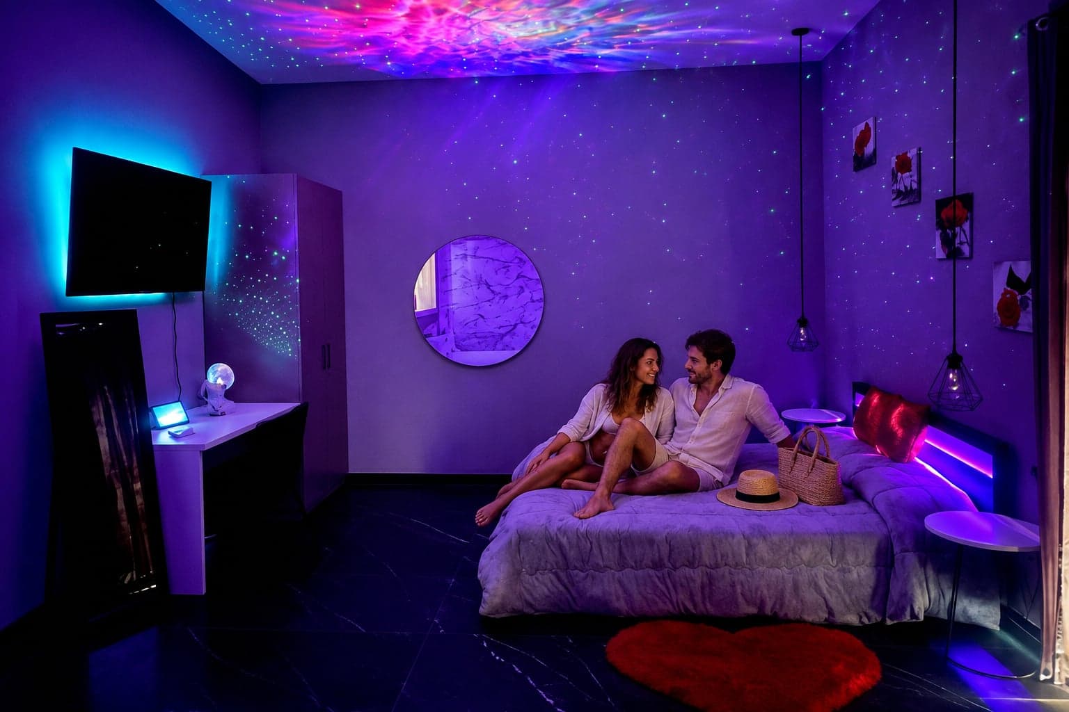 Rientro in suite Infinity dopo una giornata sul mare — immagine illustrativa AI